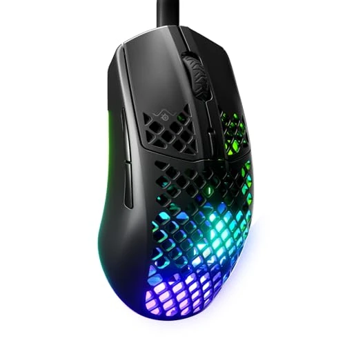 SteelSeries Aerox 3 - Souris gaming RGB perforée - Conception étanche ultralégère - Capteur optique TrueMove Core 8 500 DPI - Onyx