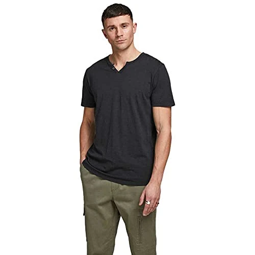 Offerta a tempo: JACK & JONES Jjesplit Neck Tee Ss Noos, T-Shirt Uomo, Nero (Black Fit:slim), M - 28% da 19.99 € a 14.32 €