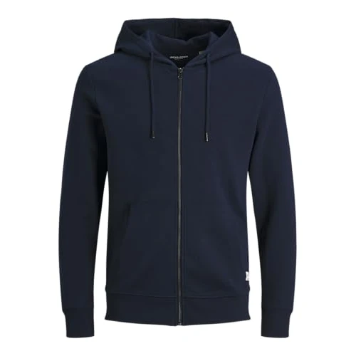 Jack and Jones Men Zip Hoodie Navy Blazer M