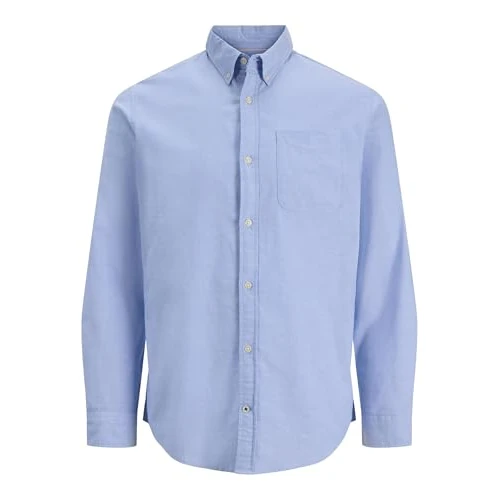 Jack & Jones Homme Jjeoxford Shirt L/S S21 Noos Chemise, Bleu Cachemire/Coupe : Coupe Ajustée, S EU
