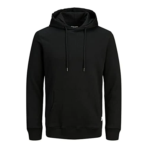 JACK & JONES JJEBASIC SWEAT HOOD NOOS, Felpa con cappuccio, Uomo, Nero, XXL