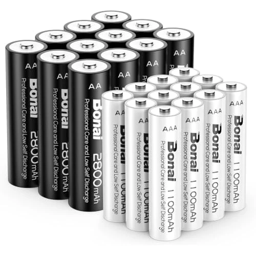 Oferta limitada: BONAI Pilas Recargables AA/AAA 24 Piezas 1.2V Alta Capacidad 2800/1100mAh | 1200 Ciclos de Pilas AA/AAA Recargables NI-MH, Precargadas y Baja Autodescarga, Aptas para Luces Solares, Teléfonos, etc. de 30.99 € a 29.99 € (ahorro 3%)