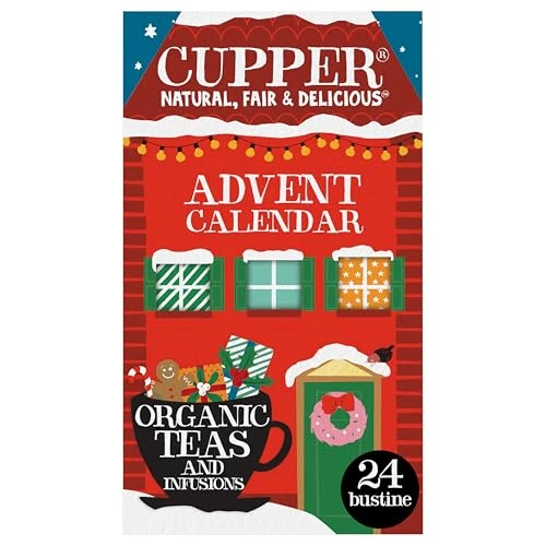Offerta a tempo: CUPPER Calendario dell'Avvento Biologico, Cofanetto Assortito di 12 Tè e Infusi Biologici e 100% Naturali — 10% da 4,99 € a 4,49 €