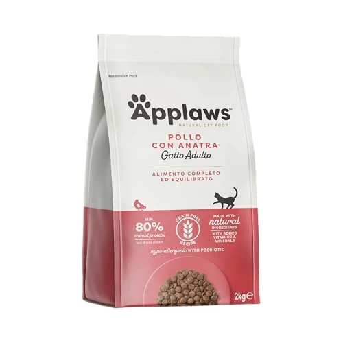 Offerta a tempo: Applaws Cibo secco e senza cereali, Per gatti adulti, Pollo con anatra extra, Sacchetto richiudibile, 2 kg - 28% da 24.99 € a 17.99 €