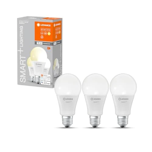 Limitiertes Angebot: LEDVANCE Smarte LED-Lampe mit WiFi Technologie, Sockel E27, Dimmbar, Warmweiß (2700 K), ersetzt Glühlampen mit 100 W, SMART+ WiFi Classic Dimmable, 3er-Pack, 100W-Ersatz von 18.99 EUR auf 8.99 EUR (Spare 53%)