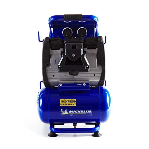 MICHELIN Stille compressor MBN10-10 Liter tank - Olievrij - Vermogen 0.75 pk - Maximum druk 9 bar - Luchtdebiet 140 l/min - 59 dB(A) LpA 4m - 78 dB(A) LwA