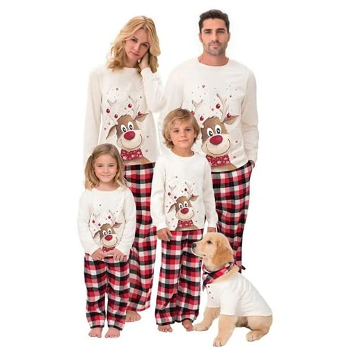Offre limitee: SAMGU SAMGSAMGUU Ensemble Pyjama Noël Famille Manche Longue Vêtement Père-Mère Garçon Fille du Nouveau-né Bébé-Nouvel an Pyjamas Automne Hiver Costume Set de 23.99 EUR a 9.99 EUR (economie 58%)