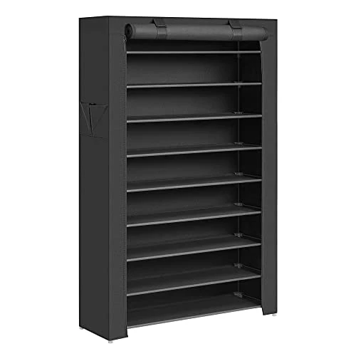 Offerta a tempo: SONGMICS Scarpiera, 10 Ripiani, Scaffale Portascarpe da Ingresso 28 x 88 x 160 cm con Copertura di Tessuto, Slim, Struttura di Metallo, Nero RXJ36HV1 - 0.00% da 22.99 € a 22.99 €