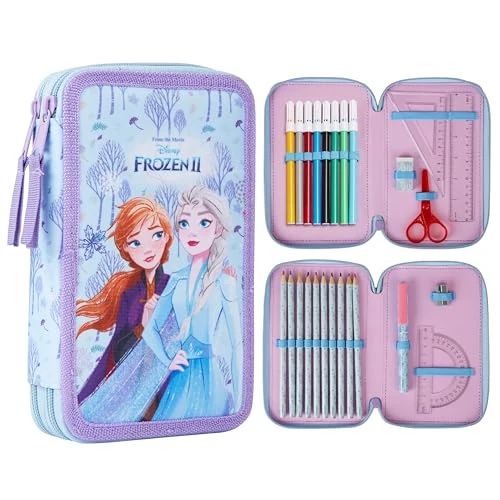 Offerta a tempo: Disney Riempito Astuccio con Cancelleria Scuola (Frozen Doppia Zip) - 35% da 23.49 € a 15.20 €