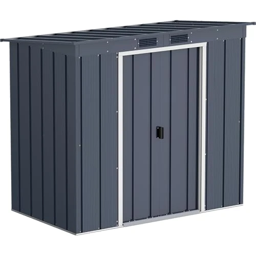 Offre limitée : Duramax ECO 6 x 4 (2.17 m²) abri de jardin en métal à toit pentu, Abri de jardin en métal galvanisé à chaud, Abri de stockage d'outils, structure de toit renforcée, anthracite de 273.53 € à 273.53 € (0.00% de remise)