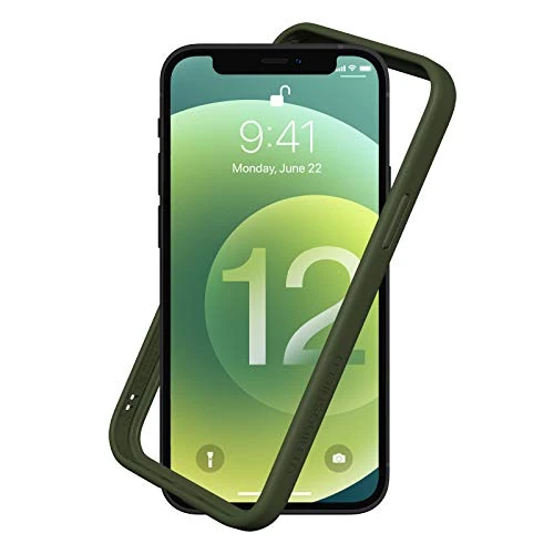 RHINOSHIELD Bumper Case compatible with [iPhone 12 Pro Max] | CrashGuard NX - Shock Absorbent Slim Design Protective Cover 3.5M / 11ft Drop Protection - Camo Green
