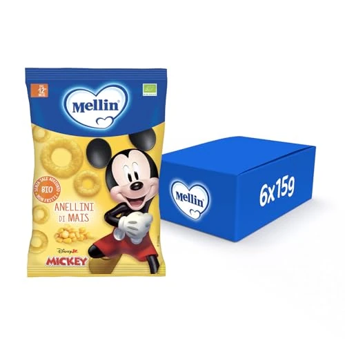 Offerta a tempo: Mellin Anellini di Mais, Snack Biologico, 6x15g | Per Bambini dal 12° Mese Compiuto - 6% da 4.91 € a 4.61 €