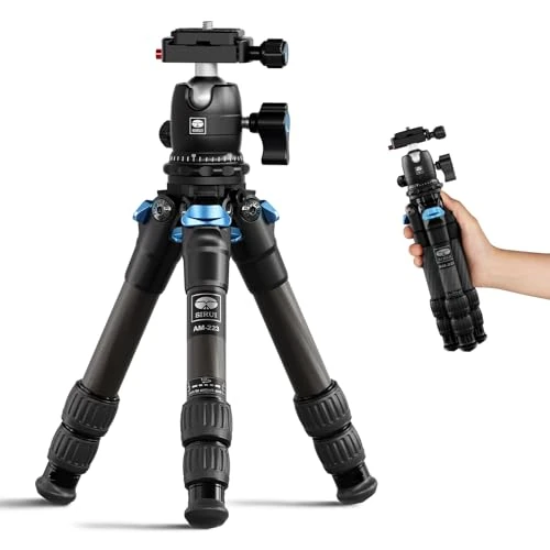 Offerta a tempo: SIRUI Mini Treppiede Fotocamera AM-223, Portatile Compatto Treppiede Carbonio con Testa a Sfera B-00K a 360 Gradi, 13-43CM Treppiede da Viaggio con Piastra a Sgancio Rapido, Carico Massimo 15kg - 61% da 96.90 € a 37.76 €