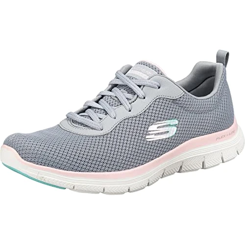 Offerta a tempo: Skechers Flex Appeal 4.0 Brilliant View, Scarpe da ginnastica Donna, Gray Mesh Light Pink Trim, 35.5 EU - 0.00% da 53.99 € a 53.99 €