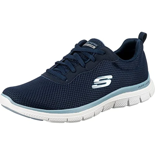 Skechers Flex Appeal 4.0 Brilliant View, Scarpe da ginnastica Donna, Navy Mesh Bluen Trim, 38.5 EU