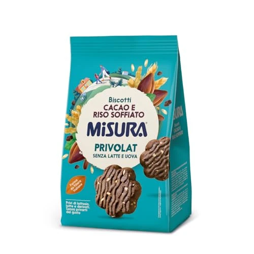 Offerta a tempo: Misura Biscotti al Cacao e Riso Soffiato Privolat | Senza Latte e Uova | Confezione da 290 grammi - 21% da 2.29 € a 1.81 €