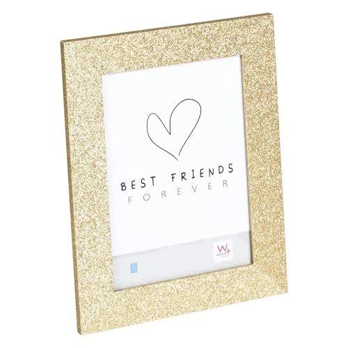 Limited-time offer: walther design Picture Frame Twinkle 10x15 cm, Gold with Glitter Finish, Portrait Frame, IT015G from 6.58 GBP to 6.12 GBP (save 7%)