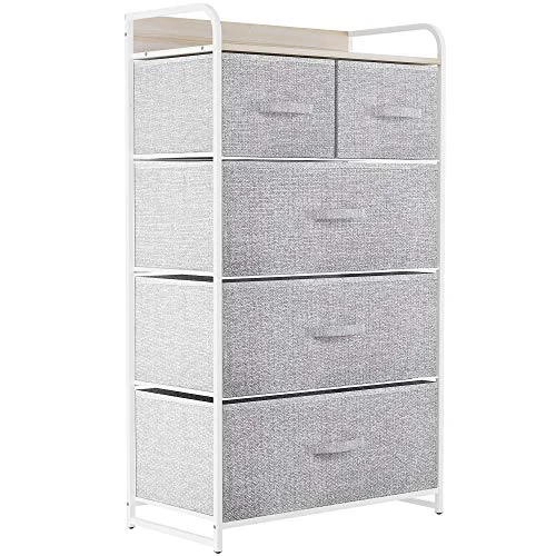 Oferta limitada: YITAHOME Cajonera de Tela, Cómoda de Tela, Unidad de Almacenamiento de Tela, con 5 cajones Extraíbles, Cómoda de para Sala de Estar, Dormitorio, habitación Infantil, Gris Claro de 81.59 EUR a 60.19 EUR (ahorro 26%)