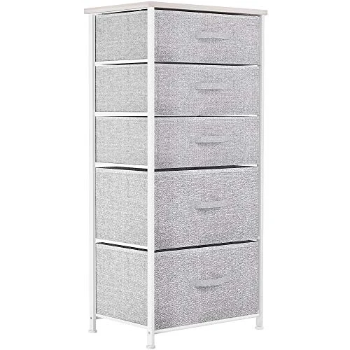 Oferta limitada: YITAHOME Cajonera de Tela, Cómoda de Tela, Unidad de Almacenamiento de Tela, con 5 cajones Extraíbles, Cómoda de para Sala de Estar, Dormitorio, habitación Infantil, Gris Claro de 59.99 EUR a 45.49 EUR (ahorro 24%)