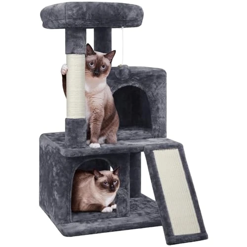Offerta a tempo: Yaheetech Tiragraffi Albero per Gatti con Trespolo Grande 91 cm Gioco Giocattolo per Gatti 49 x 45,5 x 91 cm Grigio Scuro - 19% da 39.99 € a 32.39 €