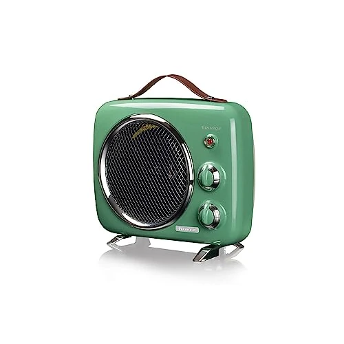 Offerta a tempo: Termoventilatore Vintage, Freddo e Caldo, Termostato regolabile, Maniglia per facile trasporto, 2000 W, Verde - 18% da 45.00 € a 36.99 €