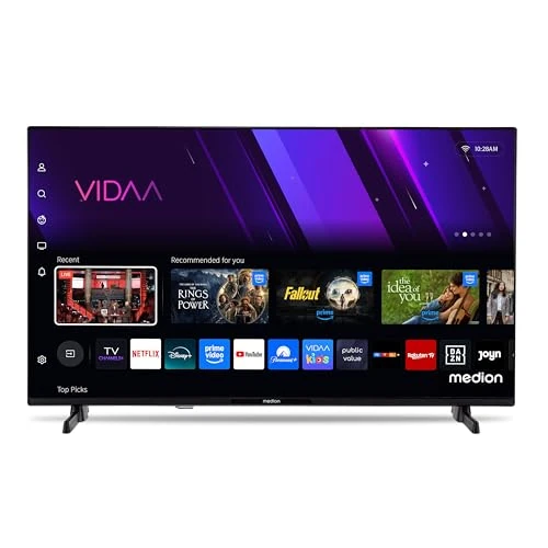 MEDION Televisor Full HD 80 cm (32 Pulgadas) (Smart TV, HDR, VIDAA Store, Netflix, Prime Video, Disney+, DAZN, Paramount+, HbbTV, PVR, Bluetooth), MD 832101