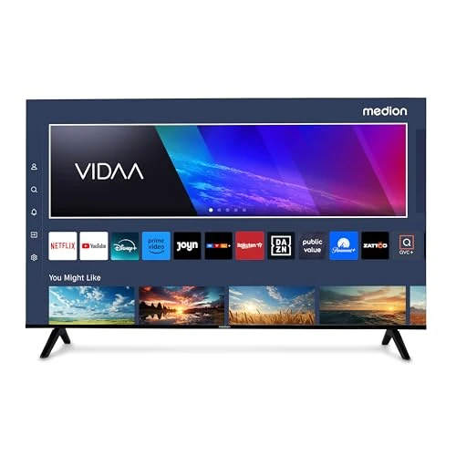 MEDION 125.5 cm (50 Inches) Ultra HD TV (Smart-TV, HDR10, VIDAA Store, Netflix, Prime Video, Disney+, DAZN, Paramount+, HbbTV, PVR, Bluetooth), MD 850200