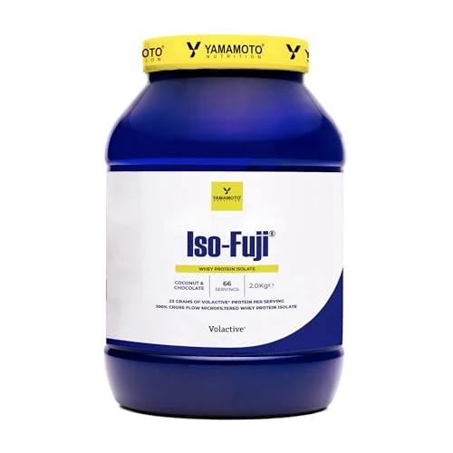 Offerta a tempo: YAMAMOTO Nutrition, Iso-Fuji Volactive 2 kg, Integratore di Proteine del Siero del Latte Isolate Ultrafiltrate, Proteine in Polvere Isolate, Gusto Cocco e Cioccolato - 5% da 107.90 € a 102.22 €