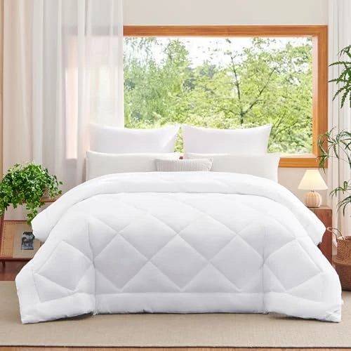 Offerta a tempo: WAVVE Piumino Letto Singolo Quattro 4 Stagioni 140x200 cm - Piumone Autunnale Invernale 140 x 200, Trapunta 200x140 Microfibra Sintetica, Bianco - 23% da 43.99 € a 33.99 €