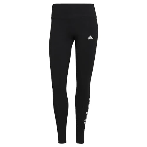 adidas Mujer ESSENTIALS HIGH-WAISTED LOGO LEGGINGS, Black / White, XS