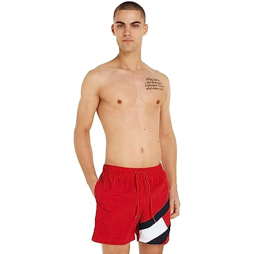 Offerta a tempo: Tommy Hilfiger Pantaloncino da Bagno Uomo SF Medium Drawstring Lunghezza Media, Rosso (Primary Red), XL - 53% da 59.90 € a 28.18 €