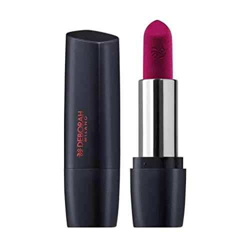 Deborah Milano Red Mat Matte Lipstick with Collagen and Hyaluronic Acid 31 Berry Me Nourishing and Softening Effect Provides Intense and Long Lasting Lips 4.5g