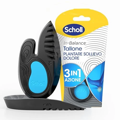 Scholl In-Balance Semelles orthopédiques amortissantes, soulagement de la douleur, pour talons, talalgie, tendons d'Achille, taille M, pour homme et femme
