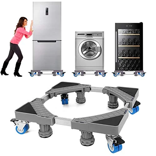 Limited-time offer: NIUXX Multi-Functional Moving Base with 4 Locking Swivel Wheels and 4 Adjustable Feets, Adjustable Mobile Furniture Dolly Roller for Refrigerator, Washing Machine, Dryer or Large Storage Boxes from 36.89 GBP to 36.89 GBP (save 0%)
