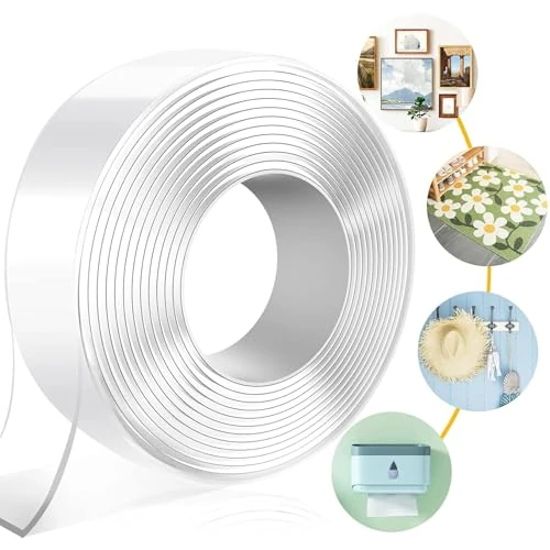 Oferta limitada: MIMEIMIAI Cinta Nano reutilizable Multifuncional Adhesivo de doble cara Sin rastro Cinta adhesiva extraíble Lavable Gel fuerte Cinta transparente antideslizante (3M x 3CM x 2MM) de 10.99 € a 10.99 € (ahorro 0.00%)