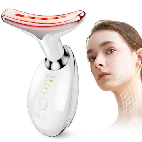 ANLAN Face Massager, Anti-Wrinkle Face Device with 3 Modes 45°C for SkinTightening & Neck Lifting EMS Massage Face Toning Firming for Women