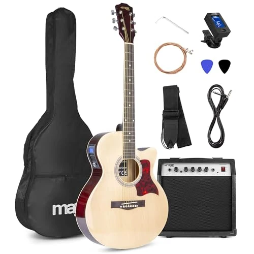 Offre limitée : Max Showkit Guitare Électro-Acoustique Adulte 40W Bois Clair de 154.90 € à 154.90 € (0.00% de remise)