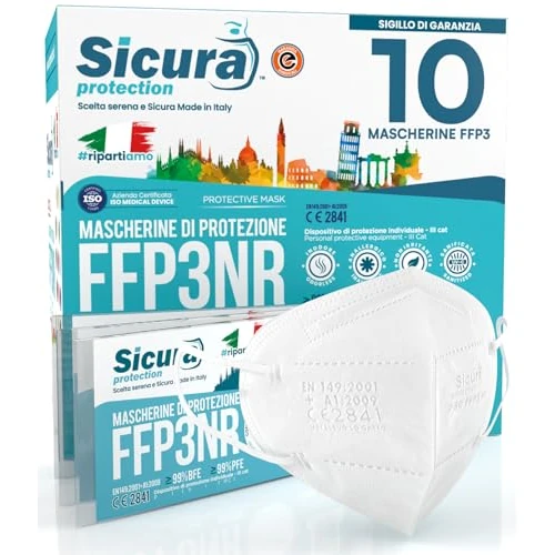 Oferta limitada: 10 Máscarillas FFP3 Blanco Homologadas Certificadas CE BFE ≥99% PFE ≥99% de 24.99 € a 22.49 € (ahorro 10%)