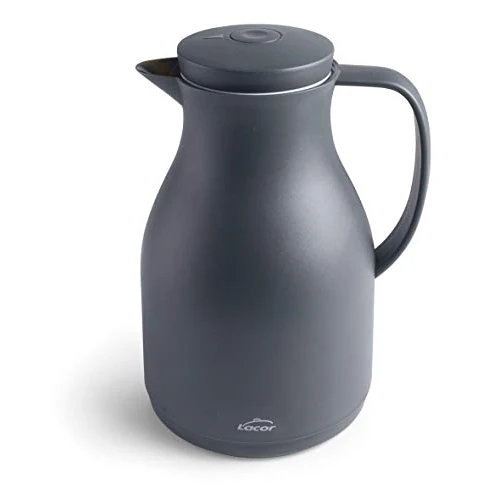 Lacor 62564 62564-BPA Free Thermos Jug with Double Wall and Glass Layer Inside, Matte Grey, 1.50 L, 1.5 litres, Polypropylene