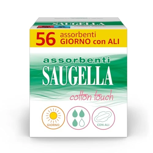 Begrenztes Angebot: SAUGELLA Cotton Touch Damenbinden mit Flügeln, hypoallergen, antibakteriell, geruchshemmend und beruhigend, hohe Saugfähigkeit, 4 Packungen mit 14 Stück von 13.73 EUR auf 13.32 EUR (Rabatt 3%)