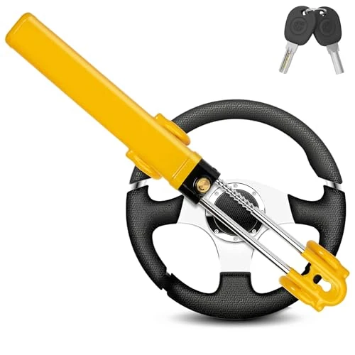 Tijdelijke aanbieding: GADLANE Stuurklem voor auto (geel) | Twin Bar hoge zichtbaarheid afschrikking stuurslot voor auto, bestelwagen, caravan, met 2 sleutels, stuurslot van 23.99 € naar 23.99 € (0.00% korting)