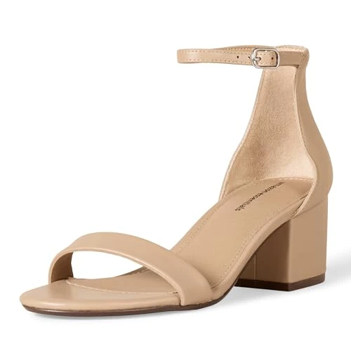 Zeitlich begrenztes Angebot: Amazon Essentials Damen Sandaletten mit Absatz und Zwei Riemchen, Beige Kunstleder, 37.5 EU von 20.96 € auf 20.96 € (0.00% Rabatt)
