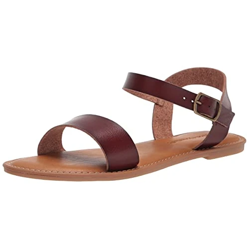 Amazon Essentials Sandales à Double Bride avec Boucles Femme, Brun, 39 EU