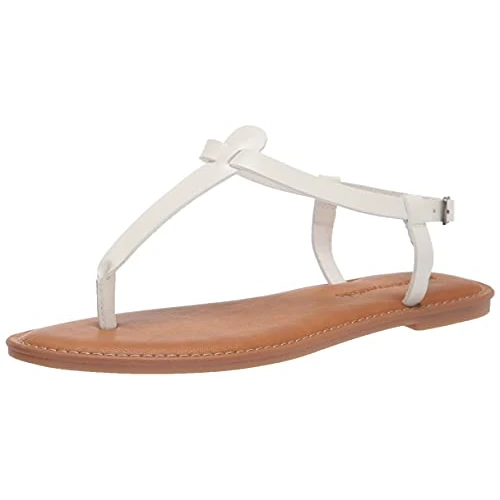 Amazon Essentials Damen Zehenstegsandale, Weiß, 46.5 EU