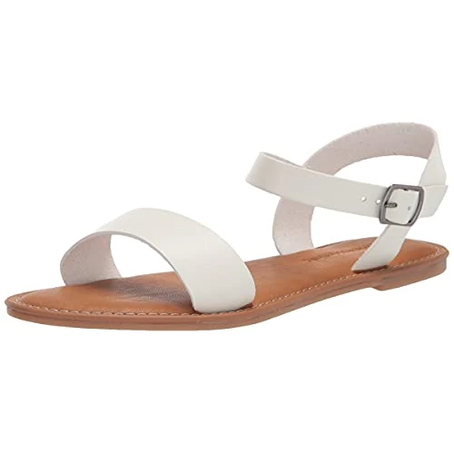 Amazon Essentials Sandali con Fibbia e Due Cinturini Donna, Bianco, 41 EU