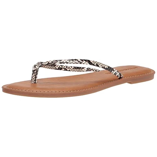 Amazon Essentials Teenslippers voor dames, zwart/wit slangenprint, 41 EU Breed