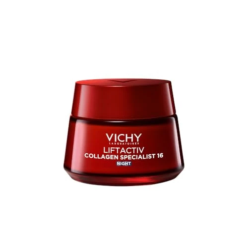 Vichy Liftactiv Collagen Specialist, Crema Notte Anti-Età, Per Pelle Stanca e Spenta, Risultato Illuminante, Formula con Peptidi Pro-Collagene, Vitamina C e Resveratrolo Naturale, 50 ml