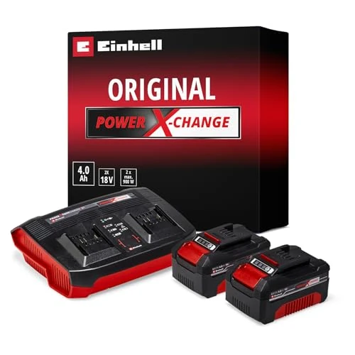 Offerta a tempo: Originale Einhell Starter kit 2 batterie da 4,0 Ah e Twincharger Power X-Change (Li-Ion, 18 V, 75 minuti di ricarica, adatto a tutti i dispositivi Power X-Change) - 0.00% da 87.90 € a 87.90 €