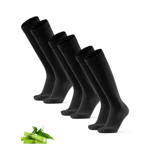 Knee High Bamboo Dress 43-47 Black 3-pack