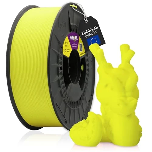 WINKLE PLA HD Fluoreszent Filament 1.75mm Elektrisch Gelb, 1kg Spule, 3D Drucker Filament Kompatibel mit FDM Druckern, 3D-Druckmaterialien, Maßgenauigkeit +/- 0.05mm, Leicht zu Bedrucken